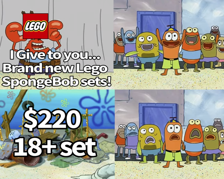 LEGO I Give to you... Brand new Lego SpongeBob sets! $2200 18+ set