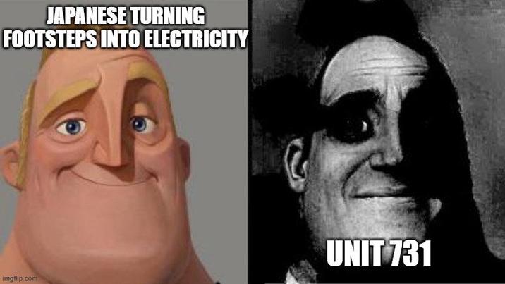 JAPANESE TURNING FOOTSTEPS INTO ELECTRICITY imgflip.com UNIT 731