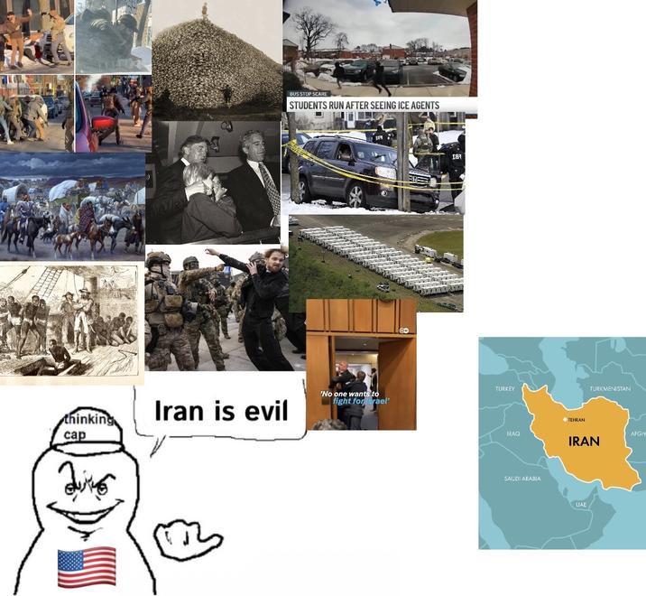 BUS STOP SCARE STUDENTS RUN AFTER SEEING ICE AGENTS 18 TURKEY 'No one wants to thinking cap Iran is evil fight for Israel' IRAQ SAUDI ARABIA ⚫TEHRAN TURKMENISTAN AFGH IRAN UAE
