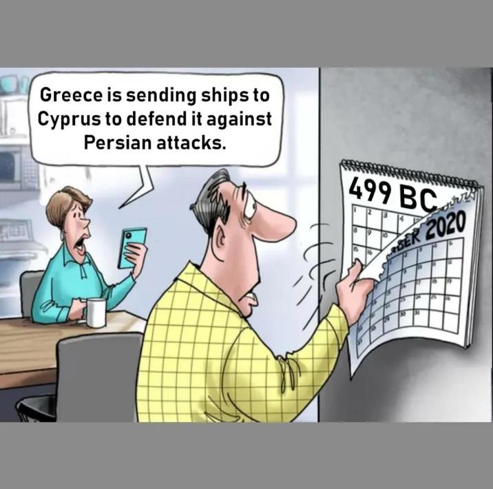 Greece is sending ships to Cyprus to defend it against Persian attacks. 499 BC SER 2020
