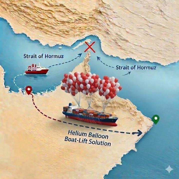 Strait of Hormuz Strait of Hormuz Helium Balloon Boat-Lift Solution