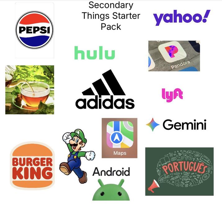 PEPSI Secondary Things Starter yahoo! Pack hulu BURGER KING Pandora adidas A Maps Android lyft Gemini uns uma PORTUGUES EU= 90 que? um o... >PRESENTE< o verbo