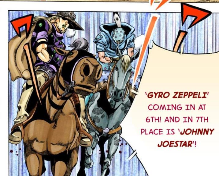 'GYRO ZEPPELI' COMING IN AT 6TH! AND IN 7TH PLACE IS 'JOHNNY JOESTAR'!
