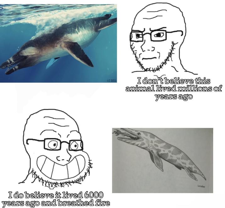 HJ 2022 I don't believe this animal lived millions of years ago I do believe it lived 6000 years ago and breathed fire Leviathan
