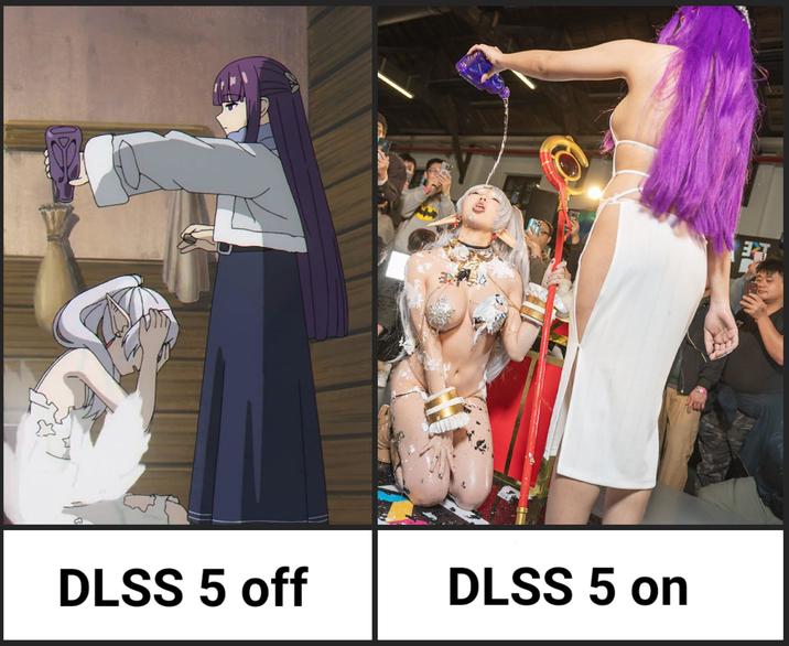 wy T DLSS 5 off DLSS 5 on