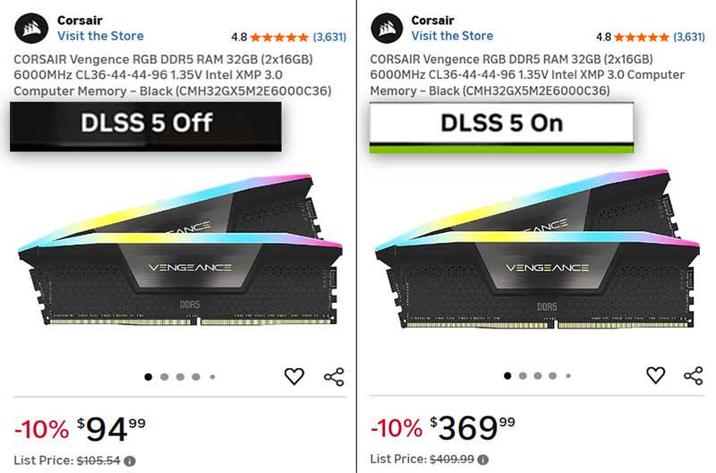 Corsair Visit the Store 4.8 ✶✶✶✶✶ (3,631) CORSAIR Vengence RGB DDR5 RAM 32GB (2x16GB) 6000MHz CL36-44-44-96 1.35V Intel XMP 3.0 Computer Memory - Black (CMH32GX5M2E6000C36) DLSS 5 Off ANCE VENGEANCE DDR5 Corsair Visit the Store 4.8✶✶✶✶✶(3,631) CORSAIR Vengence RGB DDR5 RAM 32GB (2x16GB) 6000MHz CL36-44-44-96 1.35V Intel XMP 3.0 Computer Memory Black (CMH32GX5M2E6000C36) DLSS 5 On CANCE VENGEANCE 99 -10% $94⁹⁹ List Price: $105.54 -10% $36999 List Price: $409.99 DORS