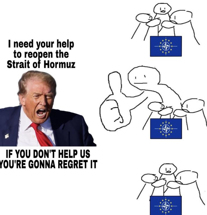 I need your help to reopen the Strait of Hormuz IF YOU DON'T HELP US YOU'RE GONNA REGRET IT