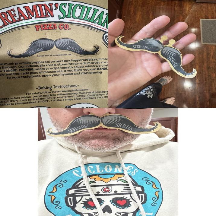 REAMIN'SICILIAN PIZZA CO. SCREAMIN SICILIAN Scream at us at: screaminsicilian.com so much premium pepperoni on our Holy Pepperoni pizza, it may u through. Our individually rolled, stone-fired medium crust stru ur TONGUE-POPPING, secret-recipe tomato sauce, which we craf ole and then add piles of mozzarella. If you think you can HANDL to your taste buds, open your hymnal and start praying. -Baking Instructions- For safety, follow these cooking instructions. w pizza before baking. Do not eat pizza without baking. Remove all packaging ng. CAUTION: It will be Screamin hot, let rest for best cutting. Oven temperat k pizza to a temperature of 165°F. You like a crispy crust? Just bake me a littl SCREAMIN SCREAMIN SICILIAN CLONES லே