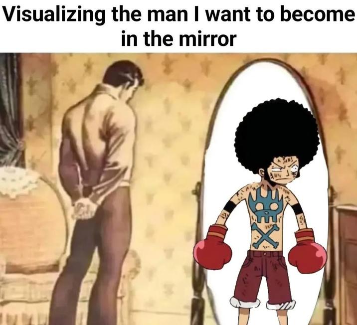 Visualizing the man I want to become in the mirror