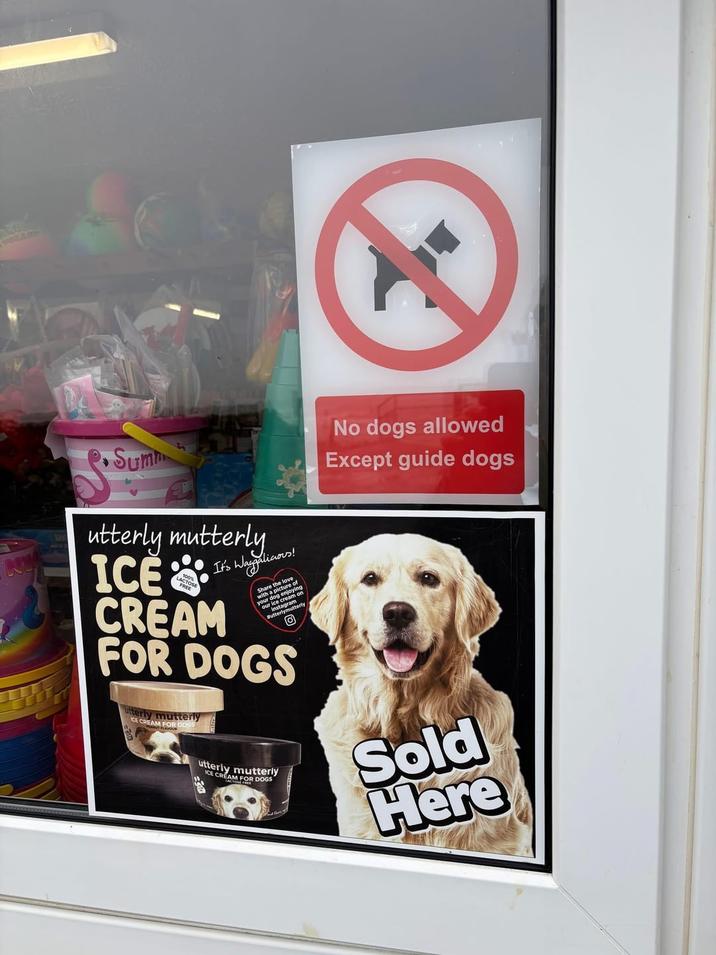 ☑ No dogs allowed Except guide dogs Summ utterly mutterly FREE It's Waggalicious! Share the love of with a picturing non cream o your dog enjoying gerly/ Instagram Butterlymu ICE CREAM FOR DOGS utterly mutterly ICE CREAM FOR utterly mutterly ICE CREAM FOR DOGS Sold Here