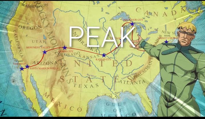 Mississ pi R OREGON ROCKY MOUNTAIN WASHINGTON UTAH MONUMENT VALLEY CALIFORNIA START SAN DIEGO NEBRASKA CANON CITY COLORADO KANSAS Arkansas River ARIZONA N SANTA MARIA NOVELLA Red River ST TA TEXAS MEXICO CITY T Mississippi R OF CAGO Hinois Ri CAN MACKINAW CITY ANAD NEW YO GOAL STRINITY CHURCH Ohio River SAPPALACHIAN ANTA AINS