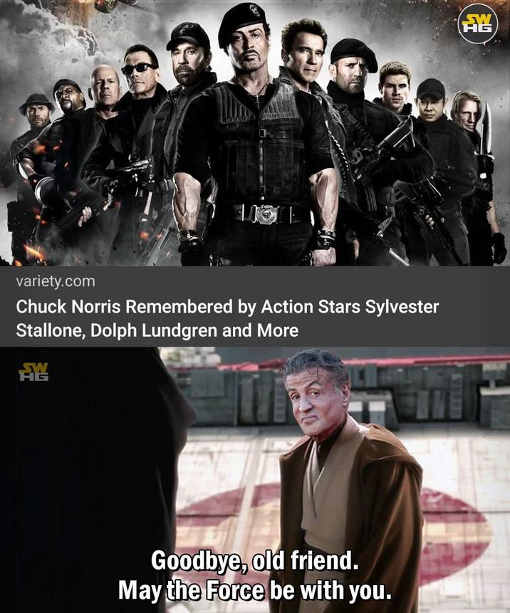 & PRIPPINGMU variety.com Chuck Norris Remembered by Action Stars Sylvester Stallone, Dolph Lundgren and More 龍 Goodbye, old friend. May the Force be with you. 龍