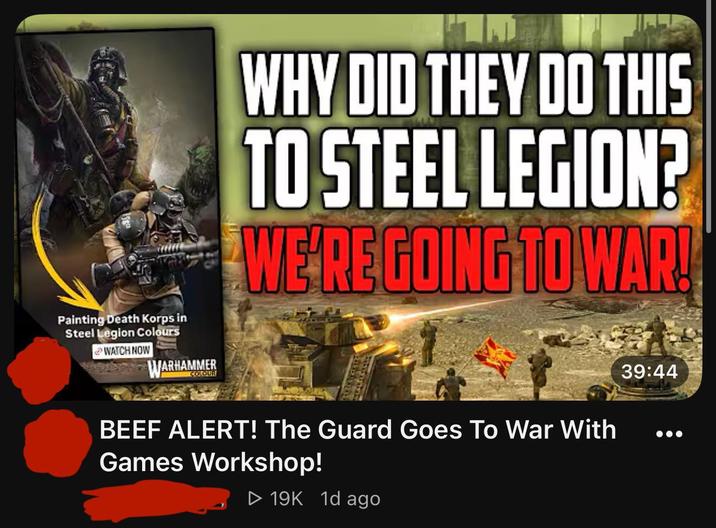 Painting Death Korps in Steel Legion Colours WATCH NOW WARHAMMER COLOUR WHY DID THEY DO THIS TO STEEL LEGION? WE'RE GOING TO WAR! BEEF ALERT! The Guard Goes To War With Games Workshop! ▷ 19K 1d ago 39:44