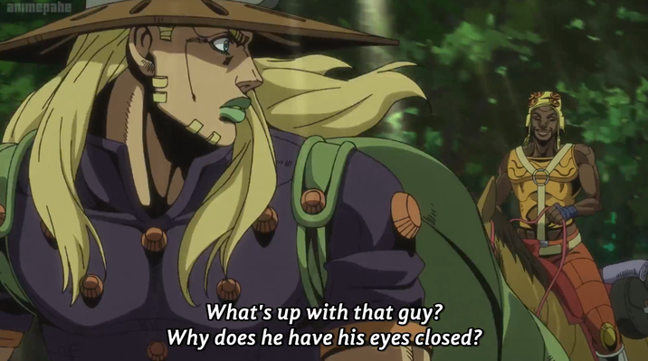 animepahe What's up with that guy? Why does he have his eyes closed?