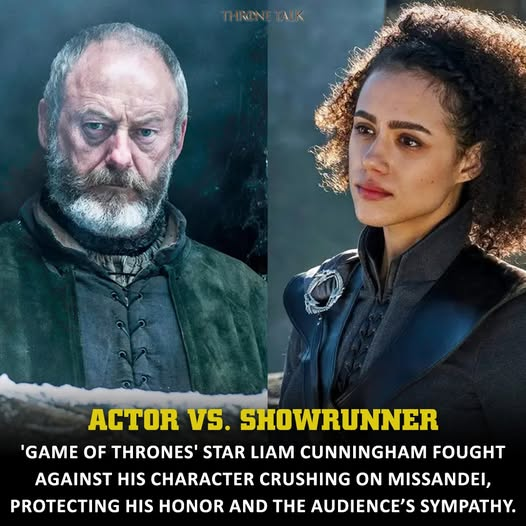 THRONE TALK ACTOR VS. SHOWRUNNER 'GAME OF THRONES' STAR LIAM CUNNINGHAM FOUGHT AGAINST HIS CHARACTER CRUSHING ON MISSANDEI, PROTECTING HIS HONOR AND THE AUDIENCE'S SYMPATHY.