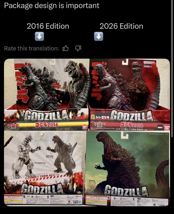 Package design is important 2016 Edition 2026 Edition Rate this translation: B 20 ray,E KÁVÁRVAVArenalk A JEA GODZILLA 2016 MECHAGODZILLA GODZILLA FINAL WARS 3 シン・ゴジラ BAN TEN GODZILLA 2016 BAN DA ゴジラ・ストア ゴジラ(2016) 発光カラー ver. DAI COLLECT THEM ALL! GODZILLA 株式会社パンタ ST A bar GODZILLA C B ST. L
