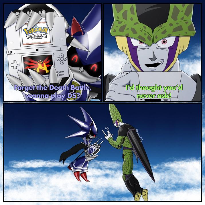 !!! + PLATINUM VERSION loped b 00 B START SELECT Forget the Death Battle, wanna play DS? I'd thought you'd never ask! aximum Chi