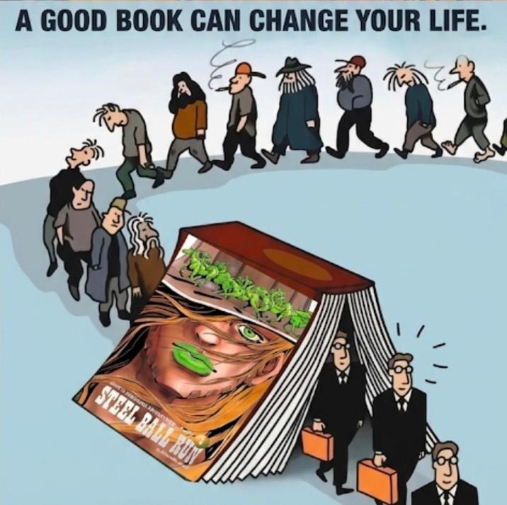A GOOD BOOK CAN CHANGE YOUR LIFE. SANENTIDOR STEEL BALL RU