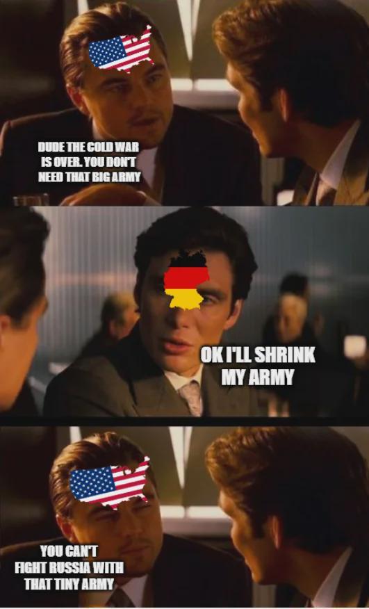 DUDE THE COLD WAR IS OVER. YOU DON'T NEED THAT BIG ARMY YOU CAN'T FIGHT RUSSIA WITH THAT TINY ARMY OK I'LL SHRINK MY ARMY