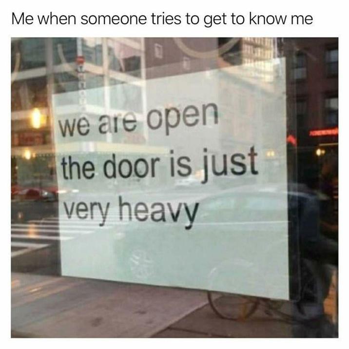 Me when someone tries to get to know me ICECORD we are open the door is just very heavy