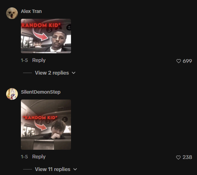 Alex Tran RANDOM KID € 1-5 Reply View 2 replies SilentDemonStep RANDOM KID 699 1-5 Reply 238 View 11 replies