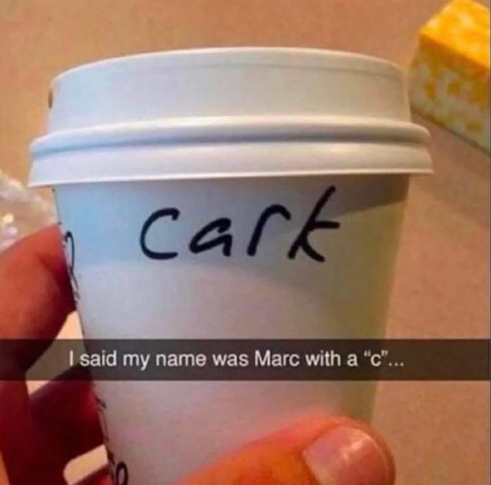 cark I said my name was Marc with a "c"...