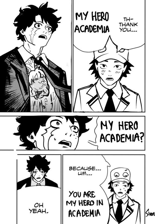 An edit of a Chainsaw Man page. The page now references "My Hero Academia.":https://knowyourmeme.com/memes/subcultures/my-hero-academia