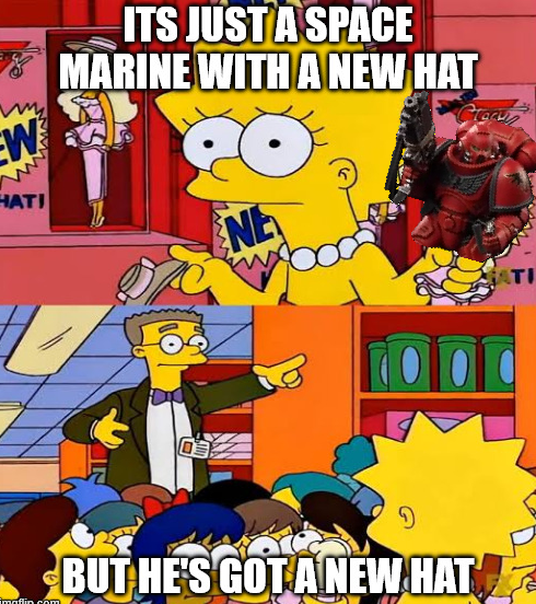 EW ITS JUST A SPACE MARINE WITH A NEW HAT Clean HATI NE 回收 จ imaflin.com BUT HE'S GOT A NEW HAT ATI