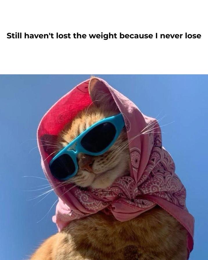 Still haven't lost the weight because I never lose no