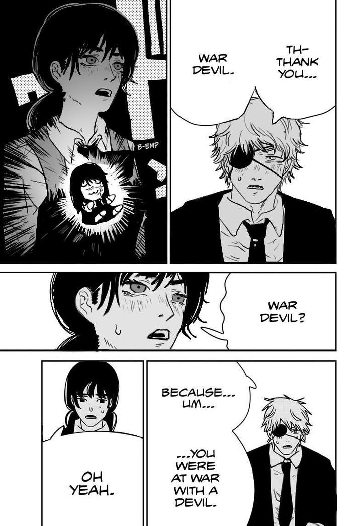 B-BMP WAR DEVIL. TH- THANK YOU... BECAUSE... UM... OH YEAH. ...YOU WERE AT WAR WITH A DEVIL. WAR DEVIL?