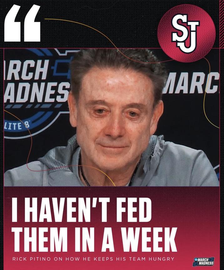 " SJ RCH ADNES MARC LITE 8 I HAVEN'T FED THEM IN A WEEK RICK PITINO ON HOW HE KEEPS HIS TEAM HUNGRY MARCH MADNESS