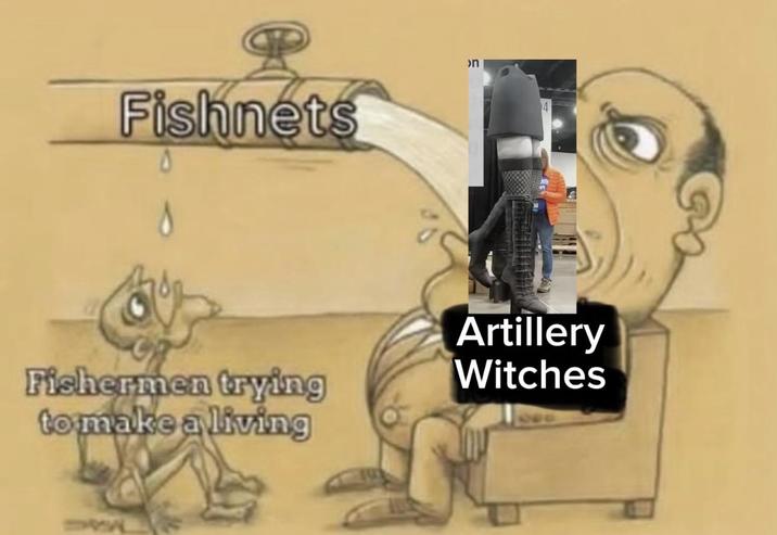 Fishnets Fishermen trying to make a living on 4 Artillery Witches