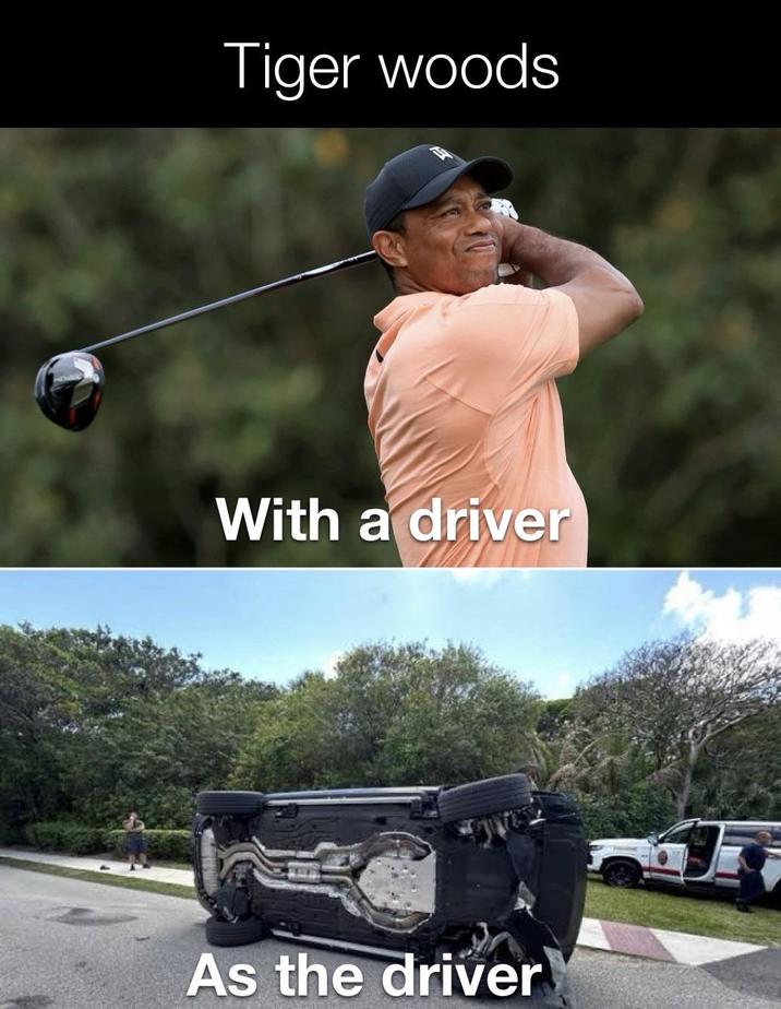 Tiger woods With a driver As the driver
