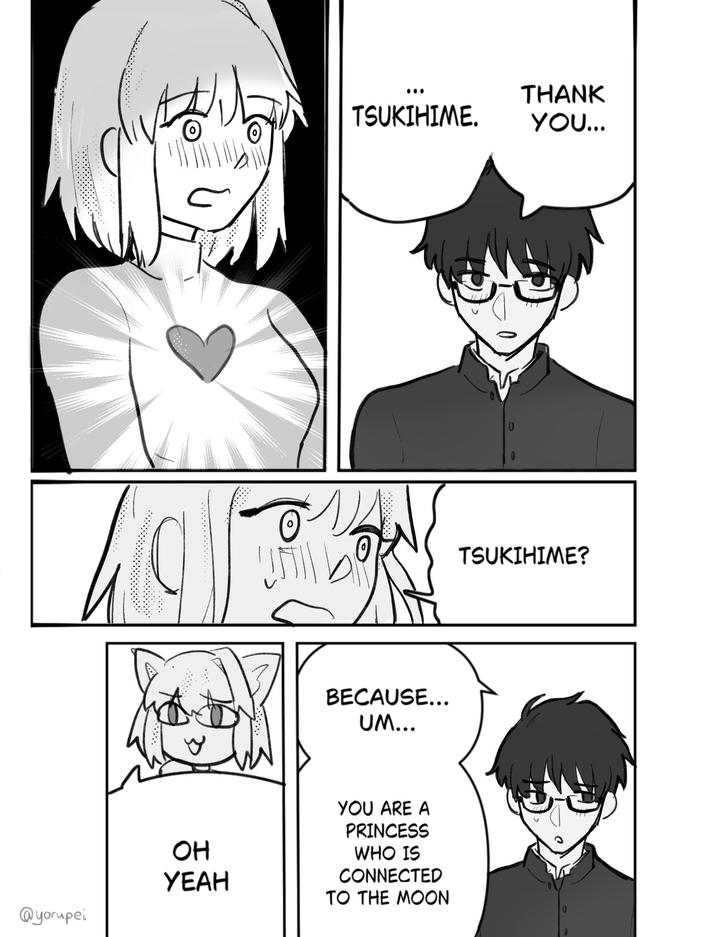 @yorupei ... TSUKIHIME. THANK YOU... BECAUSE... UM... OH YEAH YOU ARE A PRINCESS WHO IS CONNECTED TO THE MOON 0 TSUKIHIME? 0