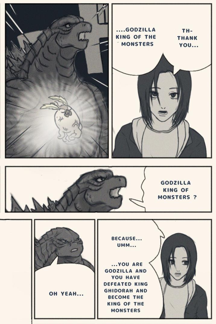 ....GODZILLA TH- KING OF THE THANK MONSTERS YOU... BECAUSE... UMM... OH YEAH... ... YOU ARE GODZILLA AND YOU HAVE DEFEATED KING GHIDORAH AND BECOME THE KING OF THE MONSTERS GODZILLA KING OF MONSTERS ?