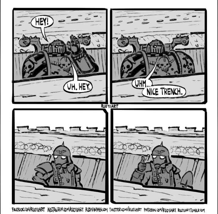 8 HEY! UH. HEY RUOYUART Elimi UHM... NICE TRENCH. FACEBOOK.COM/RUOTUART INSTAGRAM.COM/RUOTUART RUOHAMMER.COM TWITTER.COM/RUOTUART PATREON.COM/RUOYWART RUOYUART.TUMBLR.COM