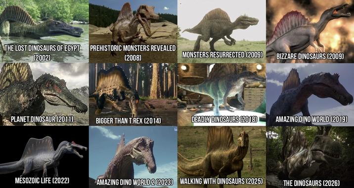 THE LOST DINOSAURS OF EGYPT PREHISTORIC MONSTERS REVEALED (2002) (2008) PLANET DINOSAUR (2011) BIGGER THAN T.REX (2014) MESOZOIC LIFE (2022) IA MONSTERS RESURRECTED (2009) BIZZARE DINOSAURS (2009) DEADLY DINOSAURS (2018) AMAZING DINO WORLD (2019) AMAZING DINO WORLD 2 (2023) WALKING WITH DINOSAURS (2025) THE DINOSAURS (2026)