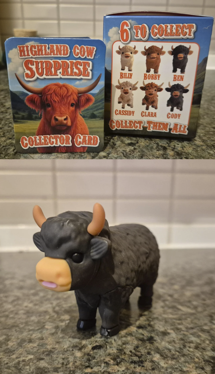 HIGHLAND COW SURPRISE 6 TO COLLECT BILLY BOBBY BEN COLLECTOR CARD CASSIDY CLARA CODY COLLECT THEM ALL