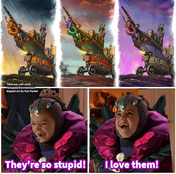 Total war unit cards Template from Antman Elspeth art by Tom Parker They're so stupid! *I love them!
