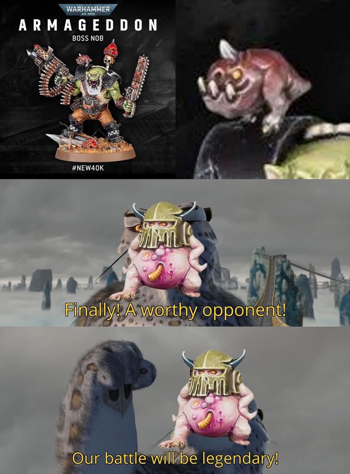 WARHAMMER 40.000 ARMAGEDDON BOSS NOB #NEW40K Finally! A worthy opponent! Our battle will be legendary!
