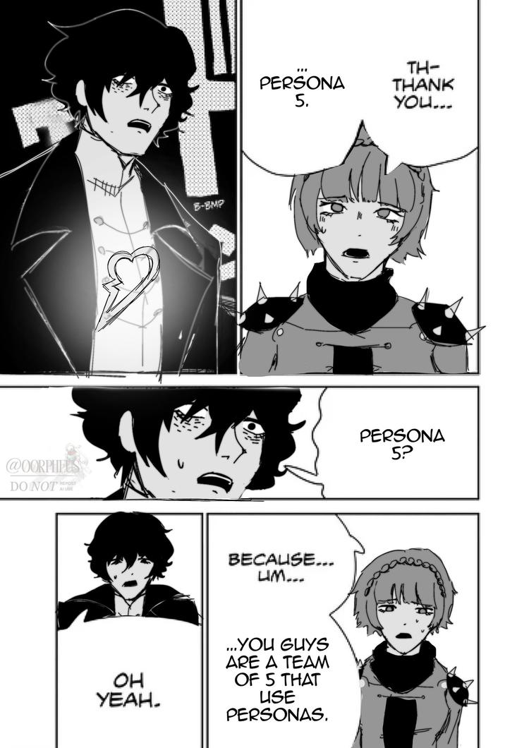 @OORPHEUS DO NOT REPOST AI USE B-BMP !!! PERSONA 5. TH- THANK YOU... BECAUSE... UM... ...YOU GUYS ARE A TEAM OH YEAH. OF 5 THAT USE PERSONAS. PERSONA 5?