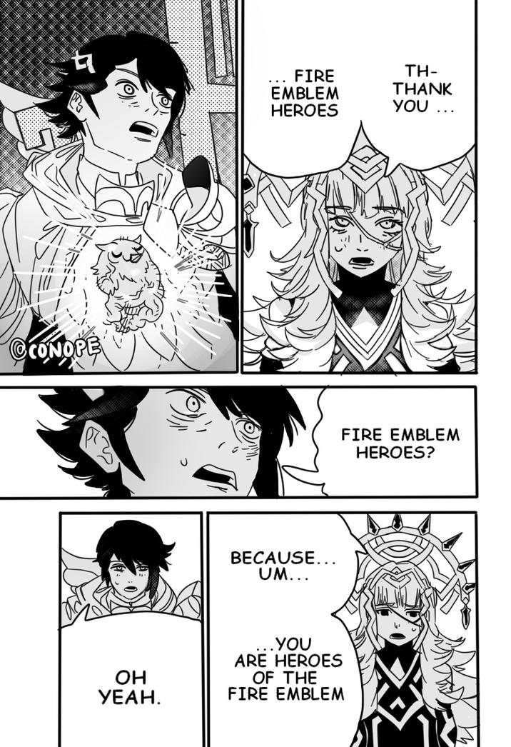 @CONOPE OH YEAH. FIRE EMBLEM HEROES BECAUSE... UM... YOU ARE HEROES OF THE FIRE EMBLEM TH- THANK YOU FIRE EMBLEM HEROES?