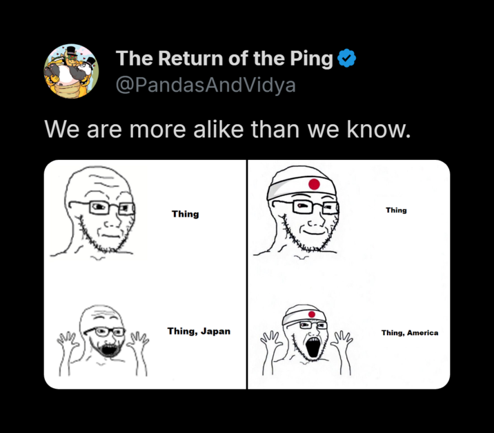 The Return of the Ping ❤ @PandasAndVidya We are more alike than we know. Thing Thing, Japan Thing Thing, America P