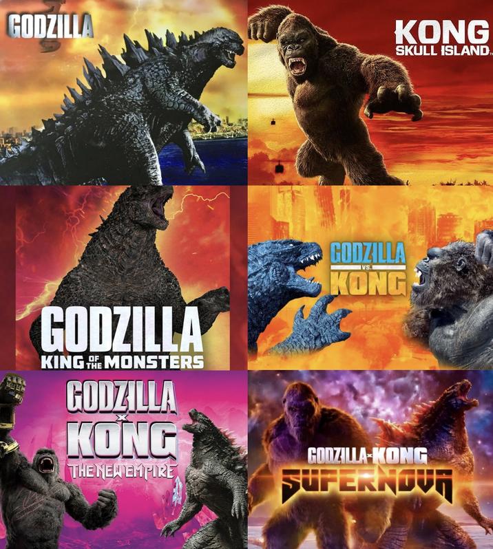 GODZILLA KONG SKULL ISLAND IVS. GODZILLA KONG GODZILLA OF KING MONSTERS GODZILLA KONG THE NEW EMPIRE GODZILLA-KONG SUPERNOVA