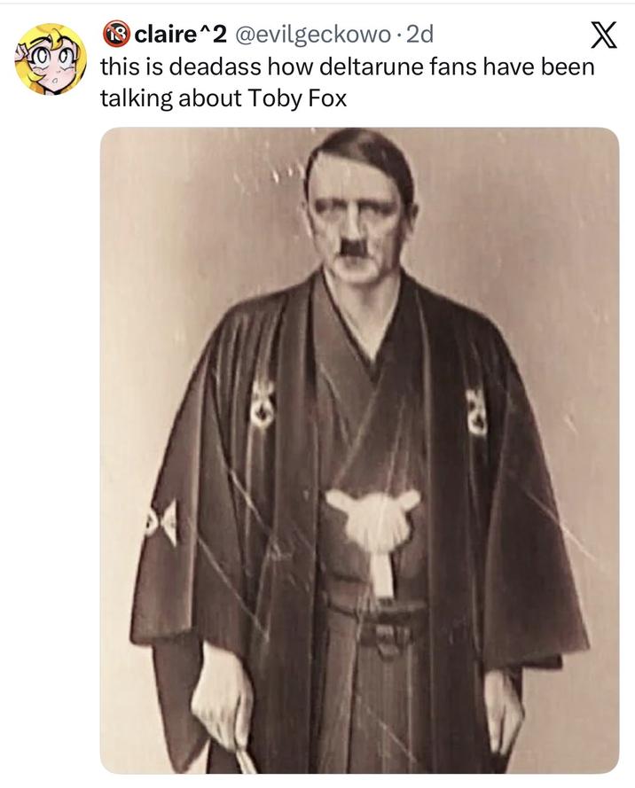 claire^2 @evilgeckowo.2d this is deadass how deltarune fans have been talking about Toby Fox 428 X