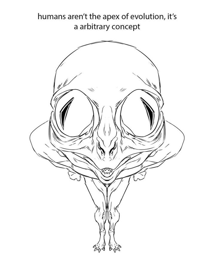 humans aren't the apex of evolution, it's a arbitrary concept