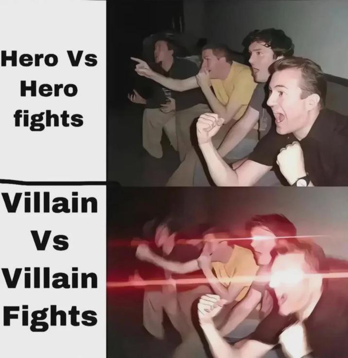 Hero Vs Hero fights Villain Vs Villain Fights