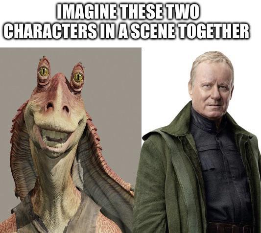 IMAGINE THESE TWO CHARACTERS IN A SCENE TOGETHER
