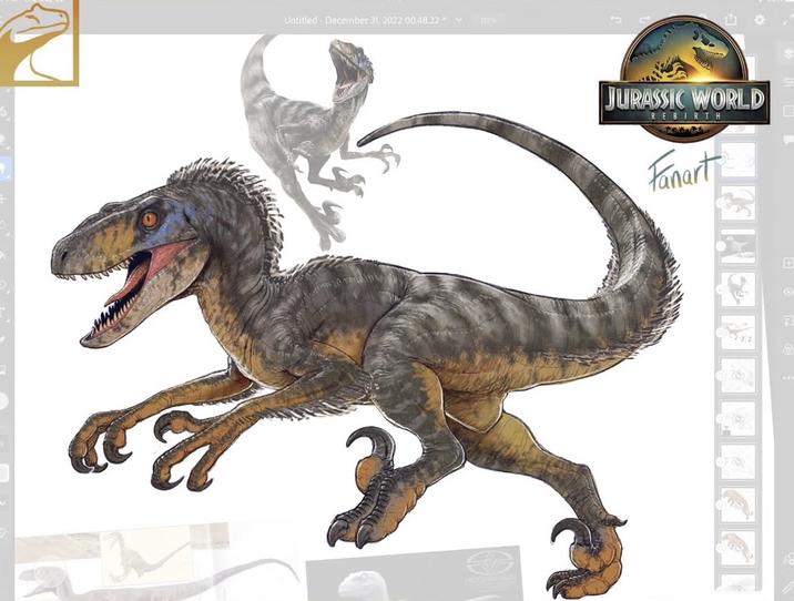 Untitled- December 31, 2022 00.48.22* 125% JURASSIC WORLD REBIRTH Fanart ש &