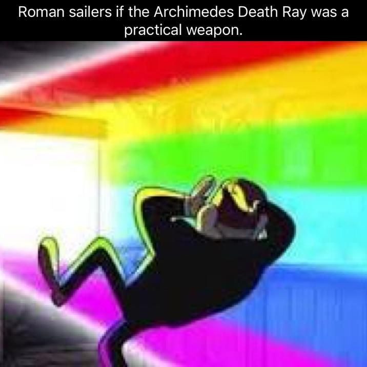 Roman sailers if the Archimedes Death Ray was a practical weapon.